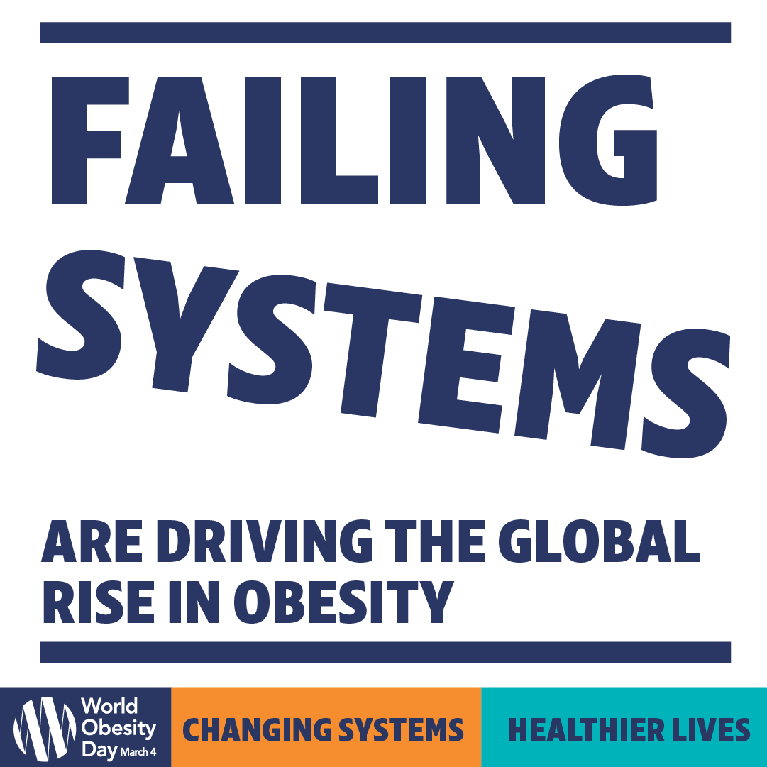 🛑 Obesity isn’t just a personal issue—it’s a systemic failure. Health systems, food industries, and societal structures are all contributing to rising obesity rates. Let’s fix the system, not blame the individual. #WOD2025

👉 worldobesityday.org

#WorldObesityDay ⭕