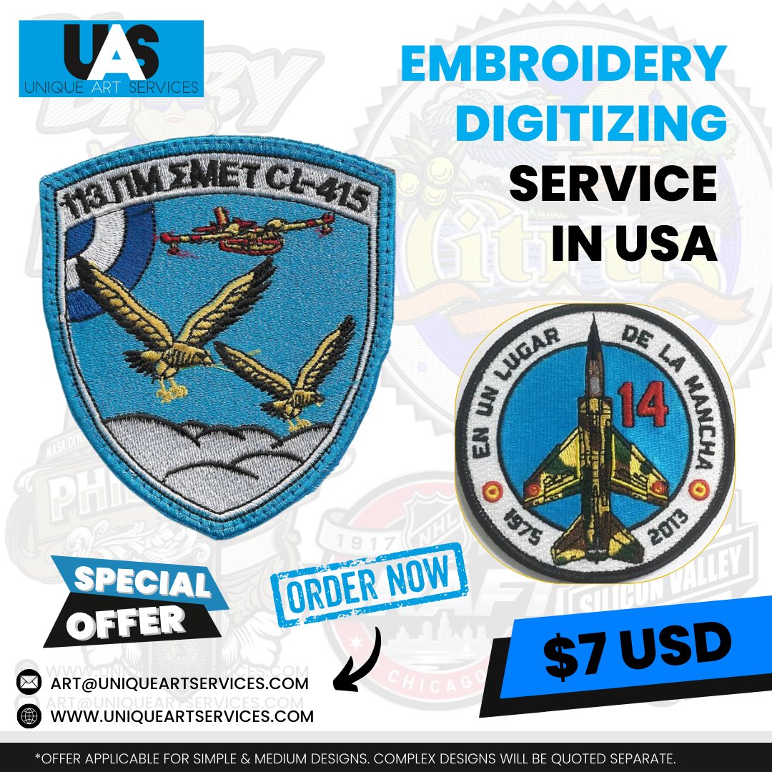 UAS123's tweet image. 🎯 Affordable Embroidery Digitizing – Special Offer for $7! 🎯

🔥 Get high-quality embroidery digitizing at an unbeatable price—just $7 USD! 🔥

📩 ORDER NOW! Don’t miss this limited-time deal!
💌 Email: art@uniqueartservices.com
🌐 Visit: uniqueartservices.com
 #CustomPatches