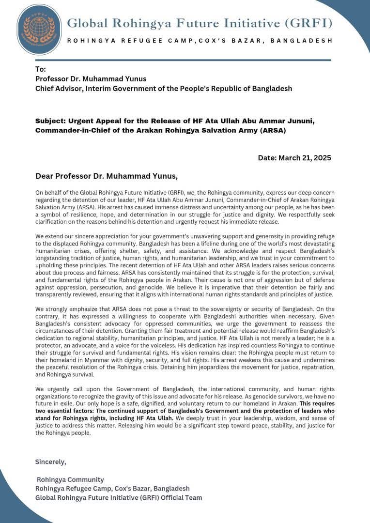 league_roh40256's tweet image. Statement of Global Rohingya Future Initiative (GRFI)

#Free_AbuAmmar_Jununi #Release_Abu_Ammar