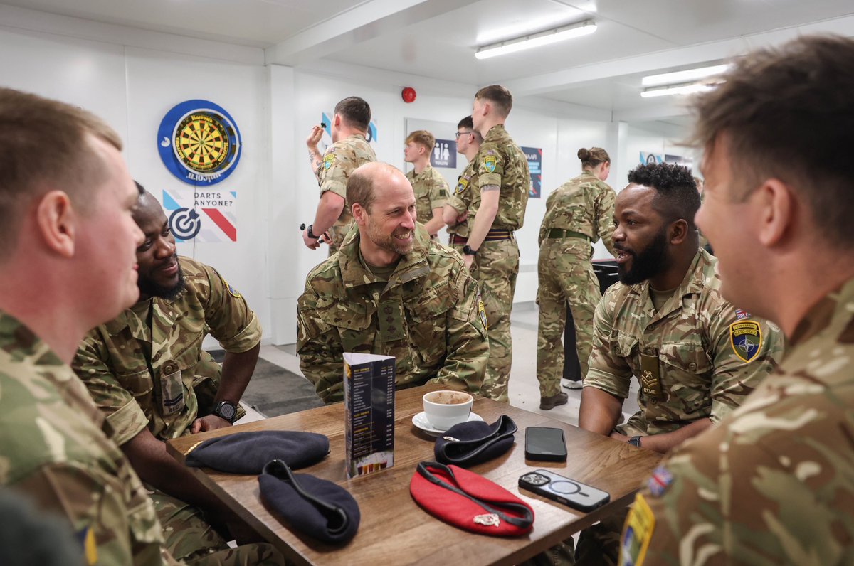 KensingtonRoyal's tweet photo. A visit to The Navy, Army and Air Force Institutes (NAAFI) canteen to meet with Mercian Regiments Battle Group and NATO troops. https://t.co/g8alzacPeW