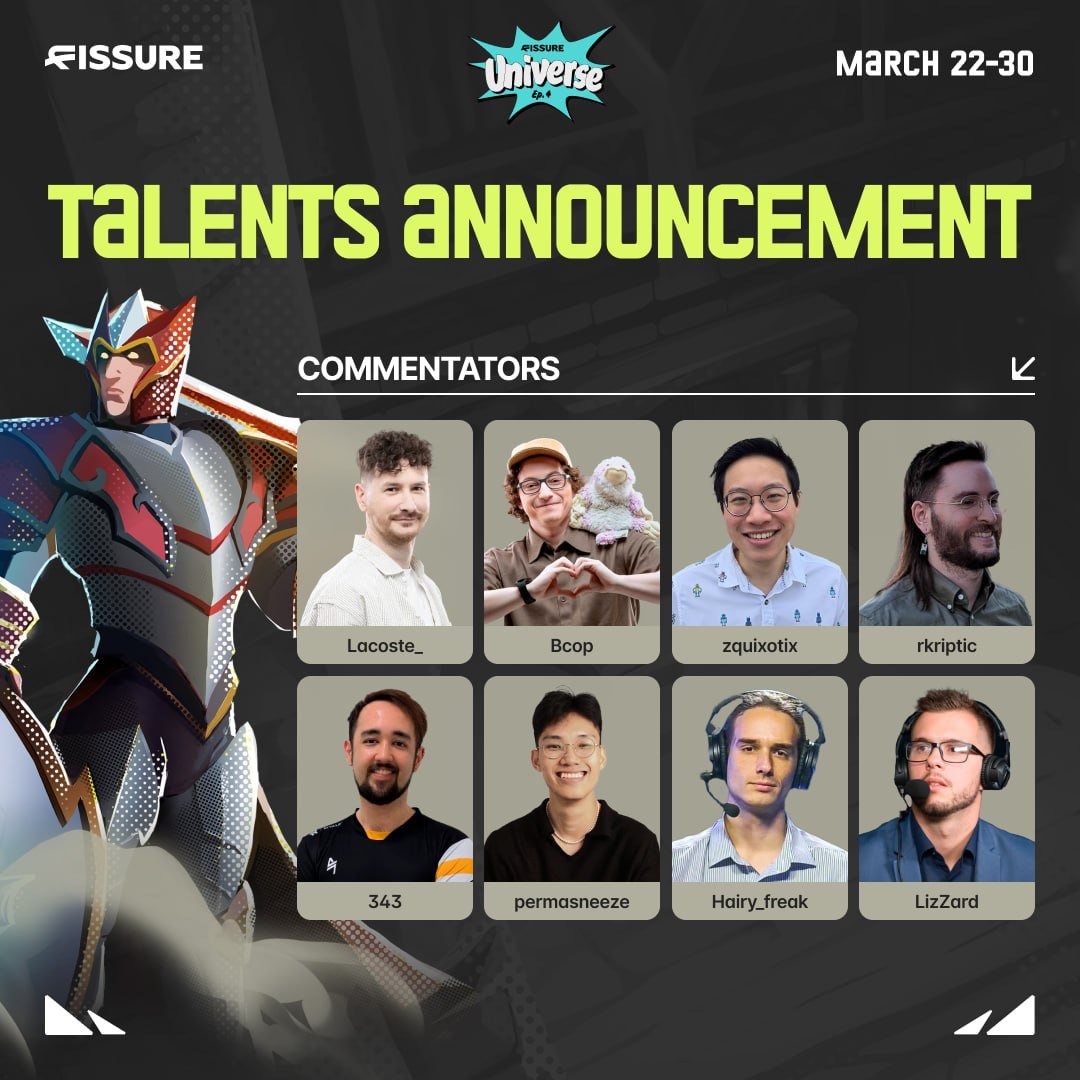 Dropping our talented brothers on FISSURE Universe Ep. 4 🫲

We're kicking off a top-tier event from March 22nd to 30th ❗️

Watch it here 👇

Twitch
fissure_dota_en— bit.ly/3POgISn
fissure_dota_en2  — bit.ly/3Ch1lPf 

YouTube
FISSURE DOTA 2 EN —