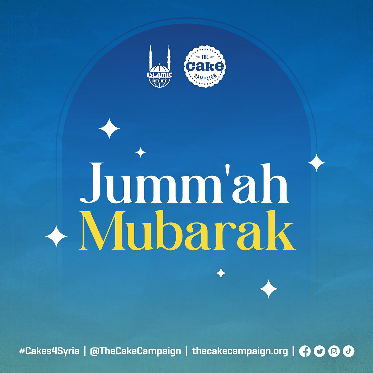 May this Friday be a source of light, guidance, and happiness for you and your loved ones. Jumm’ah Mubarak 💙
#cakes4syria #thecakecampaign