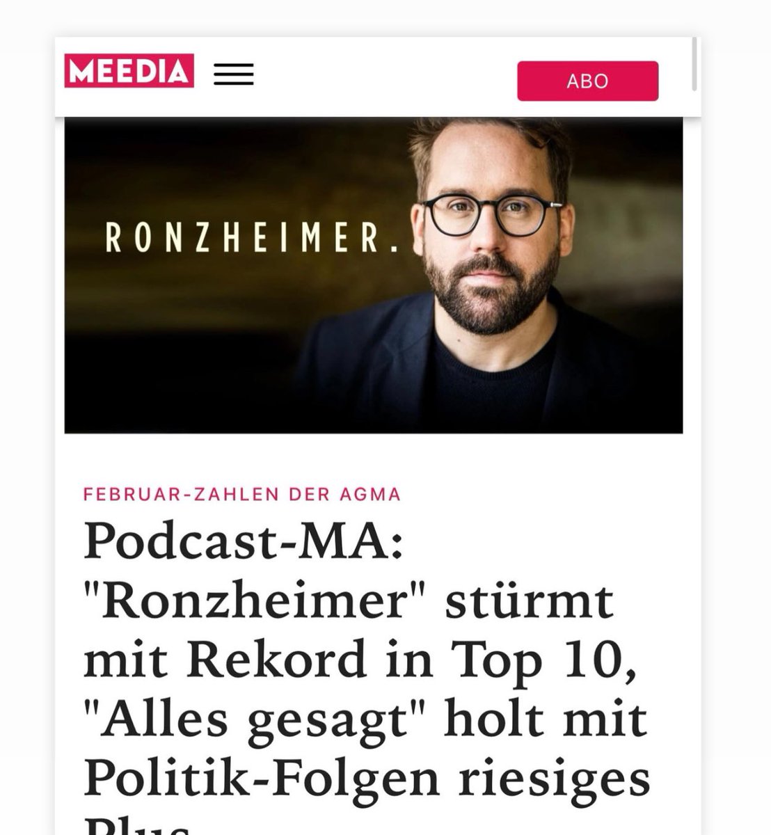 Neuer Reichweiten-Rekord für uns im Februar. Danke fürs viele Hören und dank an unsere tollen Gäste und ganz besonders an <a href="/fpiatov/">Filipp Piatov</a> Daniel Van Moll und Serdar Deniz für die Produktion ❤️