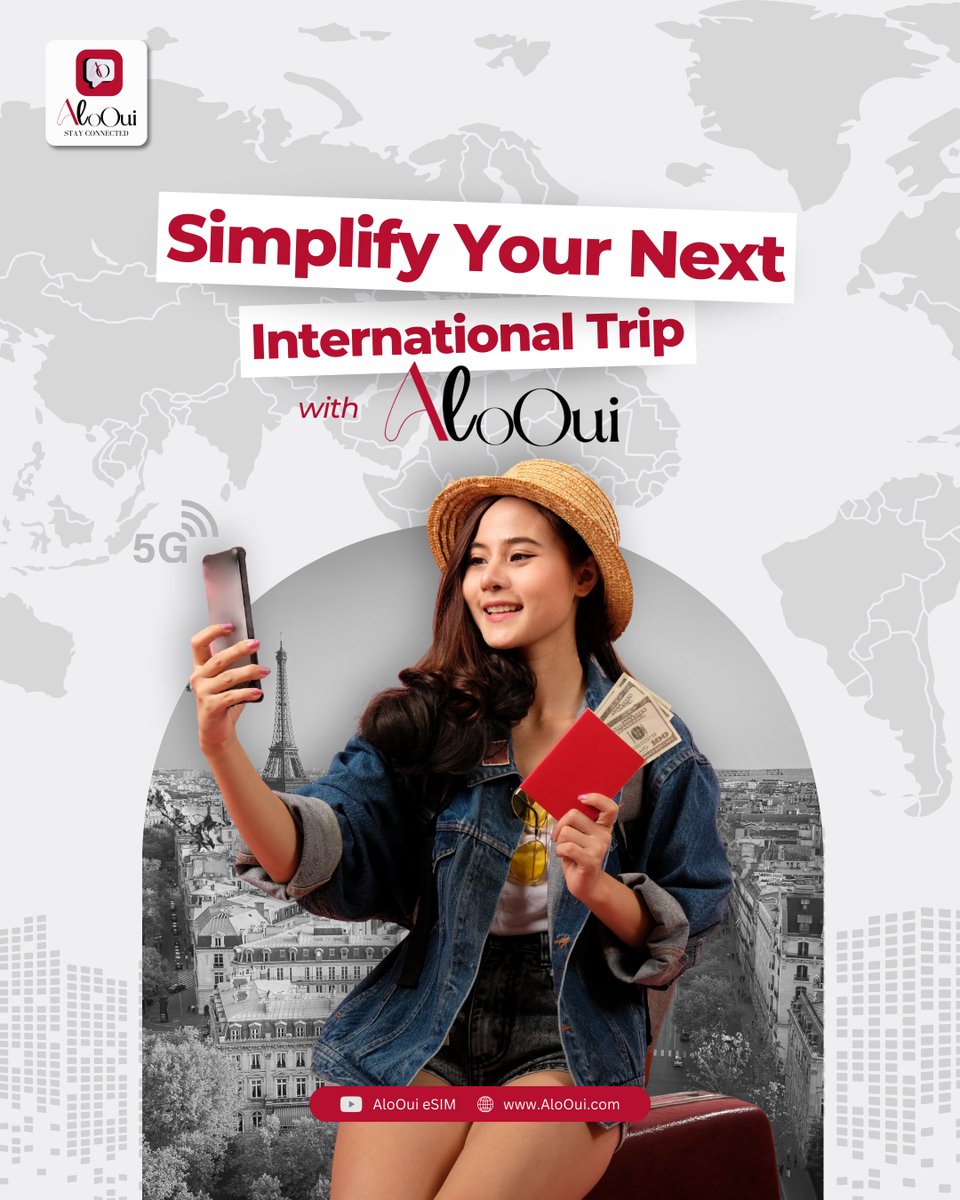 alooui_esim's tweet image. Lost in a new city with no internet? Struggling with slow public WiFi? Paying too much for roaming?
With AloOui eSIM, you get instant activation, reliable coverage, and clear pricing! Stay connected and stress-free!

#AloOuiESIM #InstantSetup #iOS #android #5G #traveltips