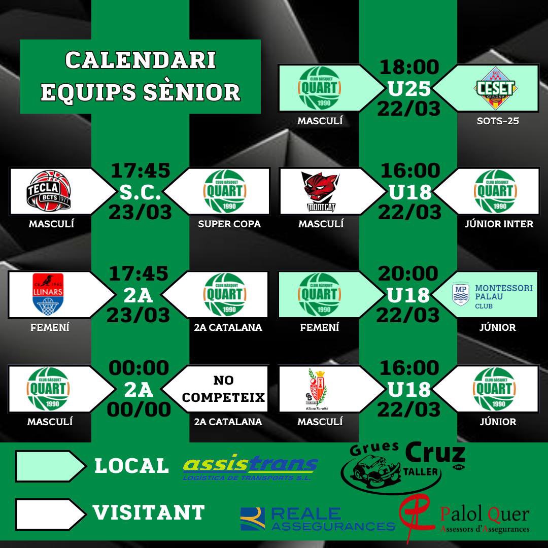 CALENDARI CAP DE SETMANA!💚💪🏼