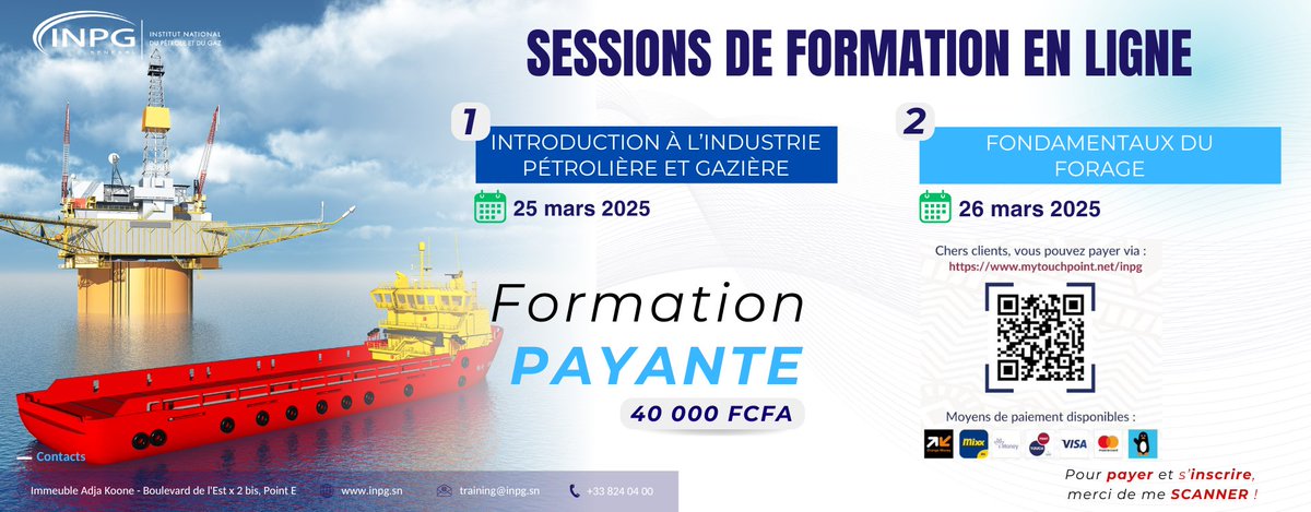 📢 𝐅𝐨𝐫𝐦𝐚𝐭𝐢𝐨𝐧 𝐨𝐮𝐯𝐞𝐫𝐭𝐞 𝐚̀ 𝐭𝐨𝐮𝐬 ! 🌍

Plus que quelques jours avant notre formation en ligne dans le domaine pétrole &amp; gaz les 25 et 26 mars 2025 !
📅 Inscrivez-vous dès maintenant via ce lien de paiement et réservez votre place : lnkd.in/em7jaXQV

#Oil