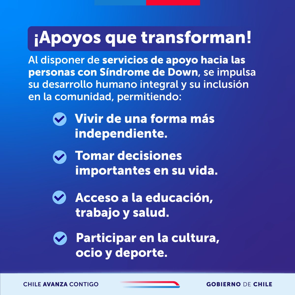 ¡Apoyos que transforman!

En el Día Mundial del Síndrome de Down destacamos el impacto positivo en las personas con síndrome de Down, cuando se disponen de servicios de apoyo que permiten llevar una vida más independiente, autónoma y participativa en la sociedad, favoreciendo su
