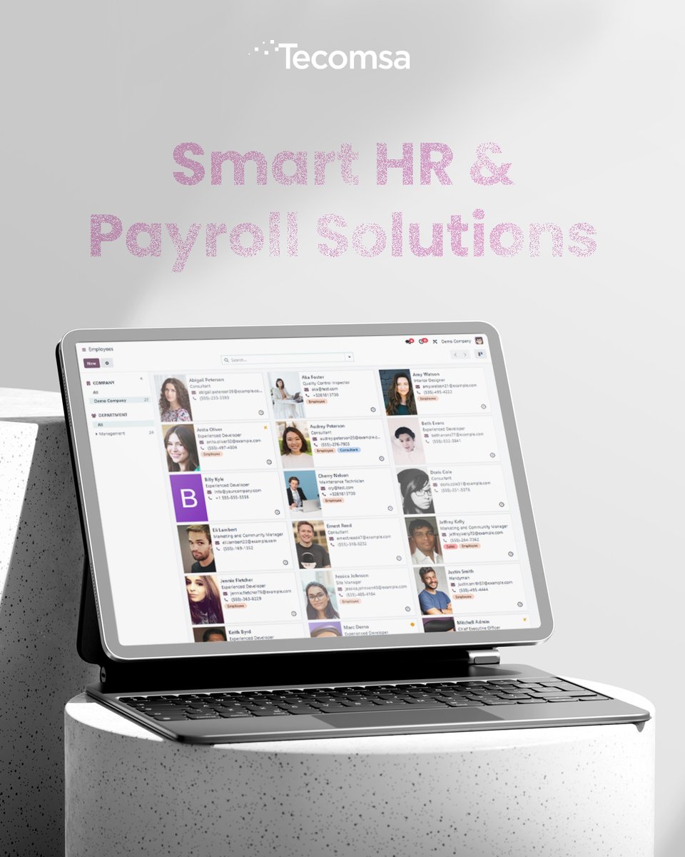 tecomsa's tweet image. Simplify HR management with Odoo’s payroll and attendance solutions. Hassle-free workforce management!

#tecomsa #odoo #odoo_erp_system #odoo #erp #ERPSoftware