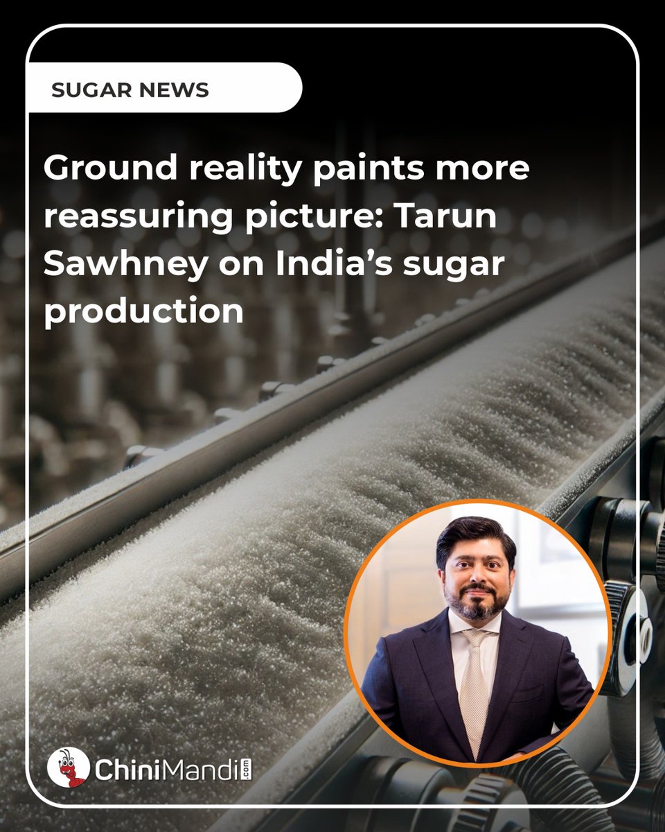 ChiniMandi's tweet photo. With the estimation of lower sugar production for the current season compared to the previous season, industry leaders are optimistic about a reassuring situation.
Read more🔗 https://t.co/nLVkh65VrU
#ChiniMandi #ChiniMandiUpdates #SugarIndustryUpdate #TEIL #SugarProduction2025 #SugarSector #Insights #PositiveOutlook #DomesticDemand #EthanolBlending #IndiaSugarIndustry #SugarSupply