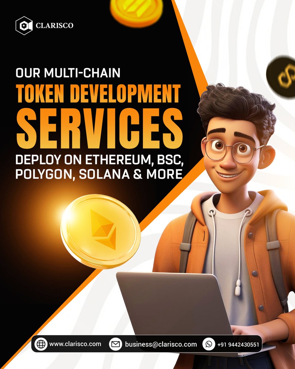 ClariscoSol's tweet photo. Planning to launch a utility, security, or governance token? We provide secure, and feature-rich 'Crypto Token Development Services.'
Ready to know more?
https://t.co/uQ4DS4HnUr
#clarisco #Blockchain #TokenDevelopment #CryptoToken #Tokenization #BlockchainToken #DeFiToken https://t.co/8Ts4uWFSYK