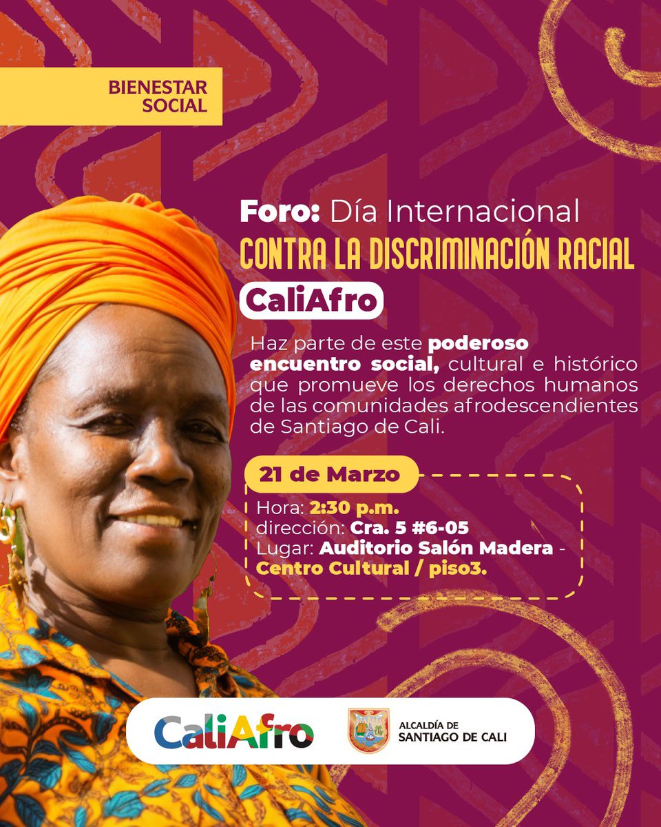 ¿Te han discriminado? tenemos 365 días para decir No a la #DiscriminaciónRacial y SI al respeto de los #DerechosHumanos hoy #Escuelas #Colegios #Universidades y #SociedadCivil tenemos que reflexionar las implicaciones de la Discriminación. <a href="/EnterateCali/">Entérate Cali - Noticias Cali</a> <a href="/TwiterosCali/">TWlTTEROS CALI</a> <a href="/CaliSosVos/">CaliSosVos</a>
