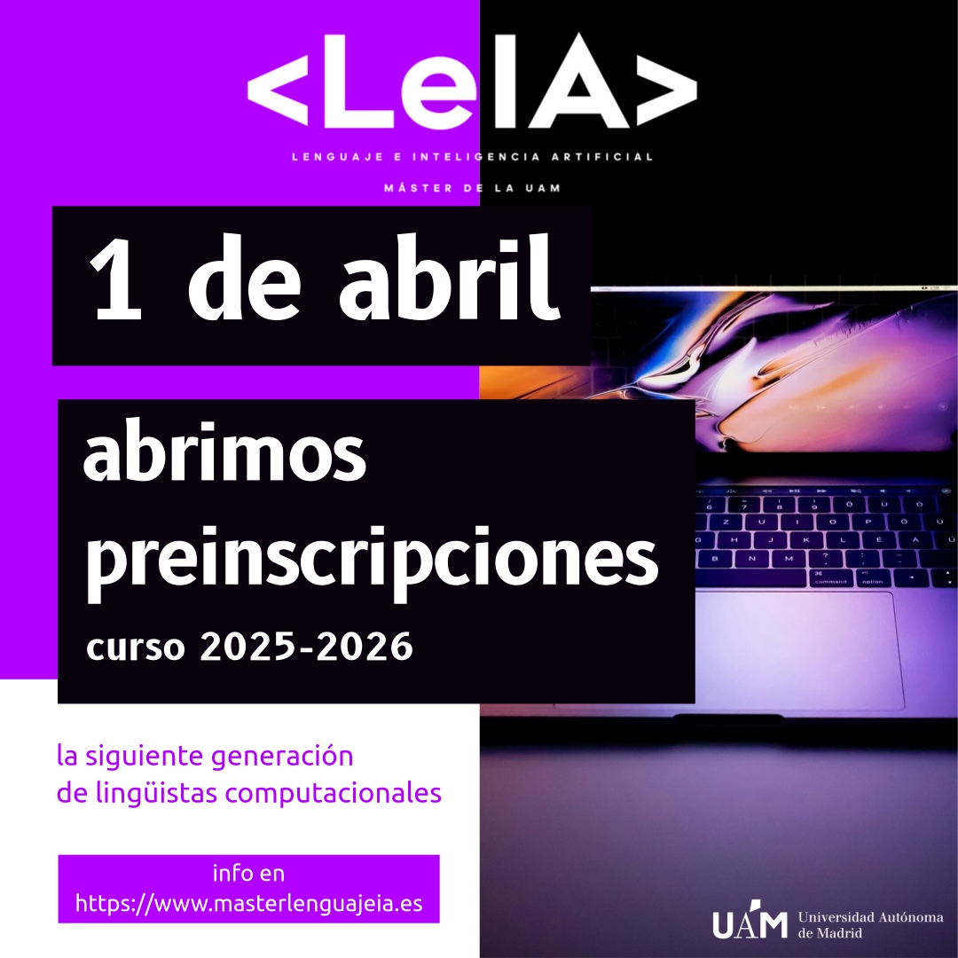 Máster en Lenguaje e Inteligencia Artificial (UAM) tweet media