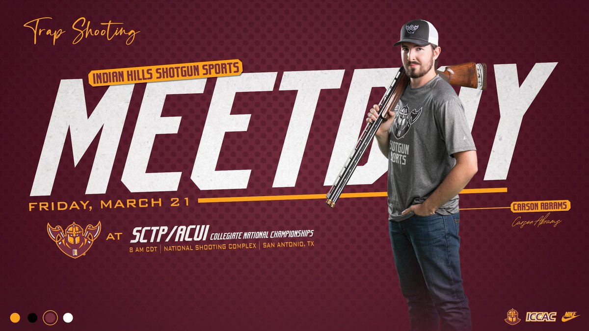 NATIONALS – FINAL DAY! It’s the final day of shooting for <a href="/IHCCshoot/">Indian Hills Shotgun Sports</a> at the SCTP/ACUI Collegiate National Championships in San Antonio, TX as the Warriors will battle early this morning in the discipline of Trap.  Action from the National Shooting Complex begins at 8 a.m.