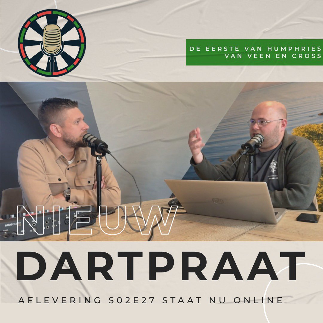 Dartpraat (@dartpraat) on Twitter photo ๐๏ธ ๐๐ฎ๐ฟ๐๐ฝ๐ฟ๐ฎ๐ฎ๐
๐ง Seizoen 2 | Aflevering 27
๐ฅ De eerste voor Van Veen, Humphries en Cross
๐ Is Barney 1 of 5 keer wereldkampioen?
๐ฐ Gratis geld voor Greaves
๐ณ๐ฑ Datum Dutch Open 2026 bekend 
๐ง ๐บ Dartpraat.nl ๐๏ธ ๐๐ฎ๐ฟ๐๐ฝ๐ฟ๐ฎ๐ฎ๐
๐ง Seizoen 2 | Aflevering 27
๐ฅ De eerste voor Van Veen, Humphries en Cross
๐ Is Barney 1 of 5 keer wereldkampioen?
๐ฐ Gratis geld voor Greaves
๐ณ๐ฑ Datum Dutch Open 2026 bekend 
๐ง ๐บ Dartpraat.nl