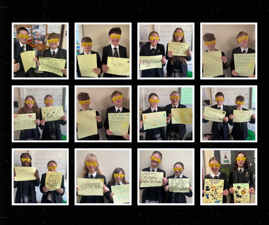 To celebrate International Day of Happiness, our social science lessons focused on exploring how we can achieve and promote happiness and our students shared what makes them happy.😎😎
<a href="/GreenshawTrust/">Greenshaw Learning Trust</a> #InternationalDayOfHappiness #happy #smiles #workhard #bekind #makeadifference