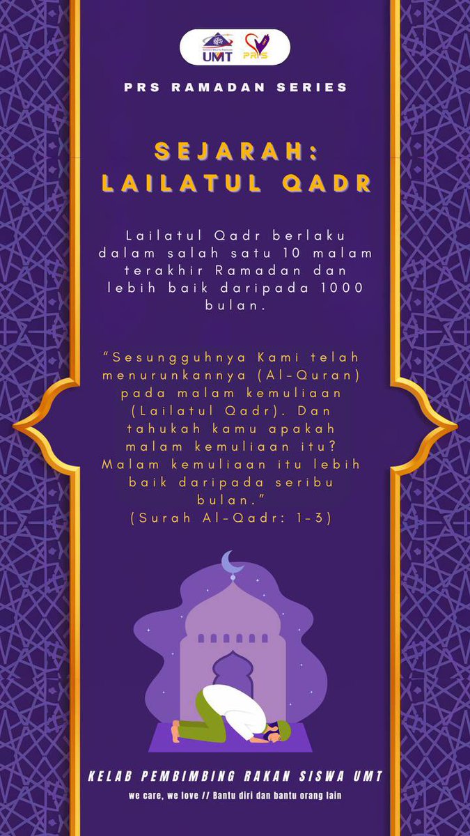 prsumtofficial's tweet photo. #PRSRamadanSeries
Tambah ilmu, tingkatkan amal, raih keberkatan! ✨
Salam Ramadan 💜 https://t.co/Ocycl7yPeu
