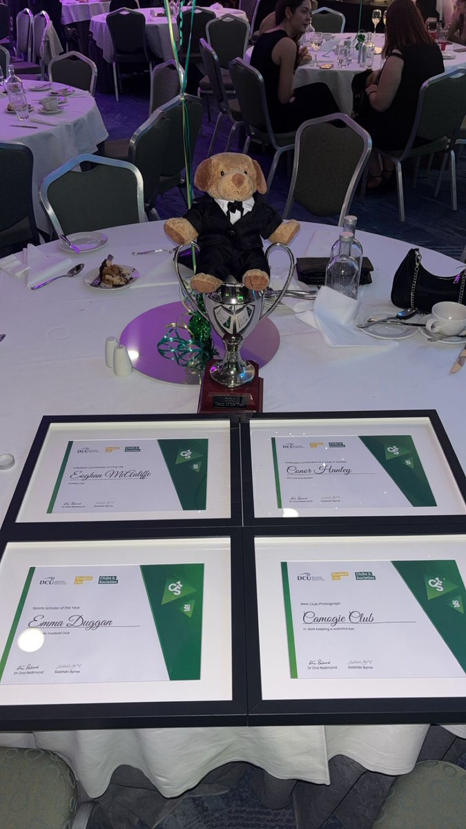 A fruitful night at the <a href="/DCUSU/">DCU Students' Union</a> Clubs and Socs awards last night. 

Team of the year 
Sports Scholar of the year 
Best Club Photo 
Graduate Contribution 
Club Contribution 

Well done to all 👏🏻 👏🏻 👏🏻