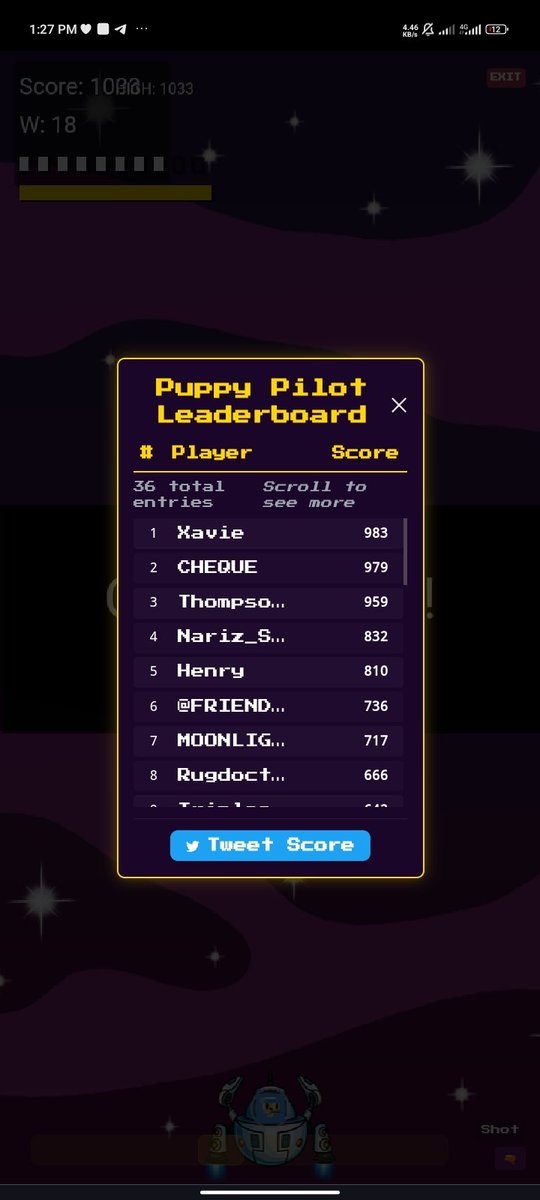 @Xavie009 $DT (@augustine783570) on Twitter photo Xavie: I scored 983 in Puppy Pilot! Dare to beat it? 🎮
GIVEAWAY 🎁
<a href="/memeinyou/">memeinu.sui</a> <a href="/onchainpuppies/">OnChain Puppiee</a> are awarding ⛓️🐶 NFTs to top scorers!
Play now: onchain-puppies-website.vercel.app/games
#OnChainPuppies $SUI <a href="/shadow_sui/">Shadow</a> <a href="/EmanAbio/">Adeniyi.sui</a> Xavie: I scored 983 in Puppy Pilot! Dare to beat it? 🎮
GIVEAWAY 🎁
<a href="/memeinyou/">memeinu.sui</a> <a href="/onchainpuppies/">OnChain Puppiee</a> are awarding ⛓️🐶 NFTs to top scorers!
Play now: onchain-puppies-website.vercel.app/games
#OnChainPuppies $SUI <a href="/shadow_sui/">Shadow</a> <a href="/EmanAbio/">Adeniyi.sui</a>