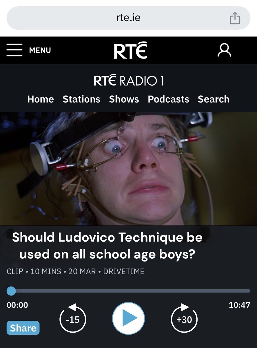 timcrowley_'s tweet photo. Breaking: UK &amp; Irish governments to roll out the Ludovico treatment to all boys under 18 in bid to end toxic masculinity https://t.co/k04zqJdD2q