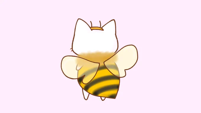 #斜め後ろ載せて5rt来たら強者みつにゃち#猫 #イラスト #ゆるいイラスト #ミツバチ 