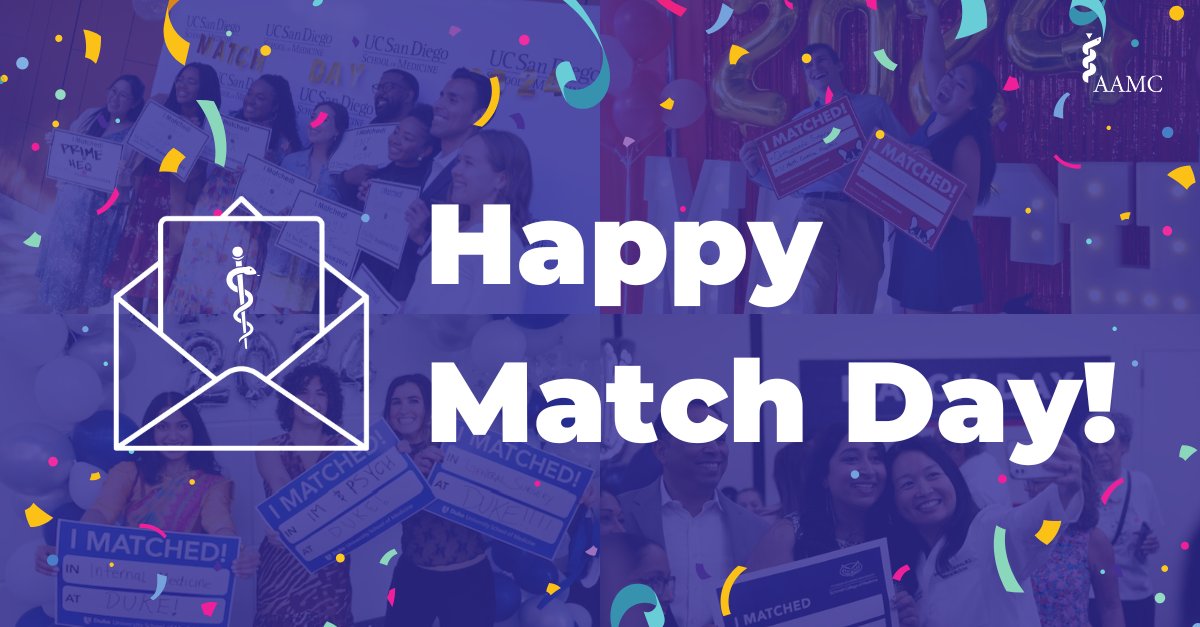 AAMCtoday's tweet photo. Happy Match Day! ✉️ Congratulations to all the future residents finding out where they’ll train today. Your hard work and dedication have led to this incredible moment. 👏 #Match2025 https://t.co/DiSHcQ1l1h