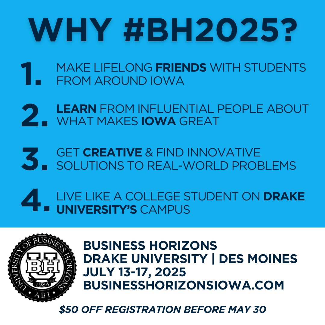 Take your summer to the next level at #BH2025! 

Register before May 30 for $50 off, and remember, scholarships are available! loom.ly/7mioAnA
