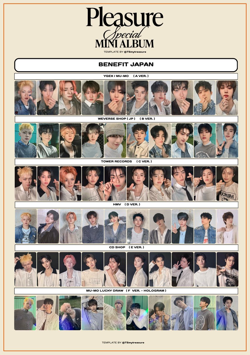 TREASURE SPECIAL MINI ALBUM [ PLEASURE ] ✩ BENEFIT PHOTOCARD