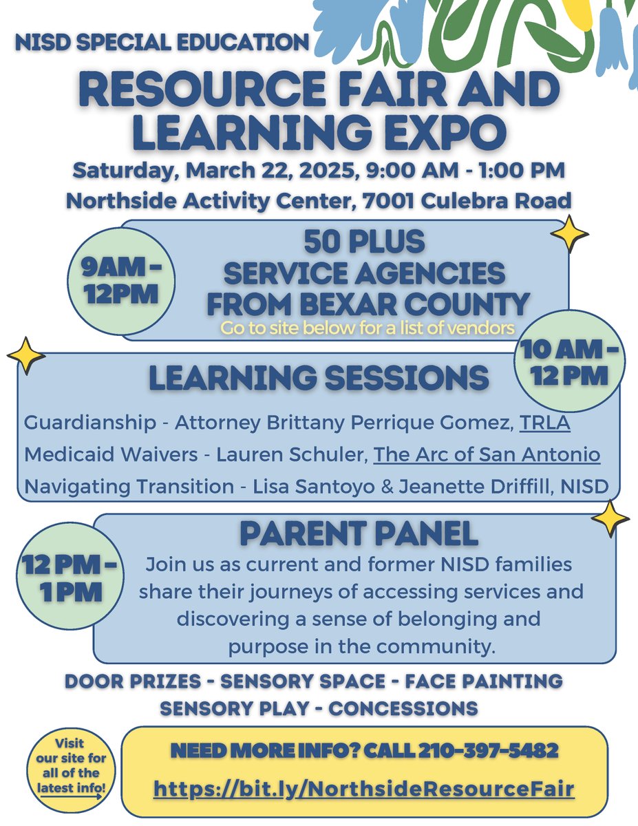 🚨 Check this out! 🚨 Tons of information will be shared tomorrow at the Northside Resource Fair and Learning Expo! Click for more details! 👉🏼 bit.ly/NorthsideResou…