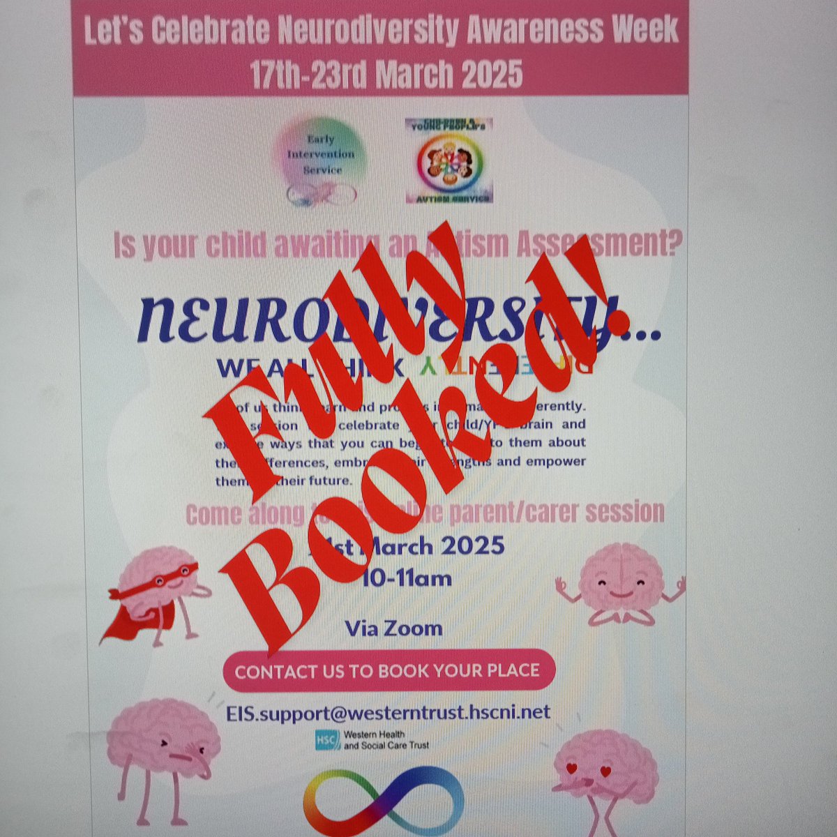 Great engagement and response from parents and carers this morning at WHSCT C&amp;YP's Autism's Early Intervention Service session to celebrate Neurodiversity Awareness Week 2025
🩷🤍🩶🖤🤎💜💙🩵💚💛🧡❤️
#empoweringindividuals
#acceptance
#doingthingsdifferently
#beyondthelabel