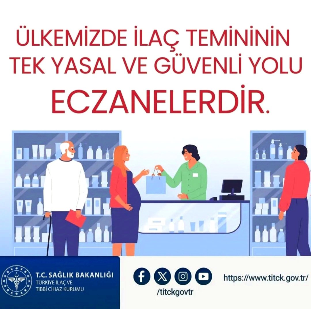 Sahte ilaçlar eksik tedaviye, beklenmeyen etkilere, hatta ÖLÜMLERE neden olabilir. İlaçlarınızı SADECE ECZANELERDEN alınız.