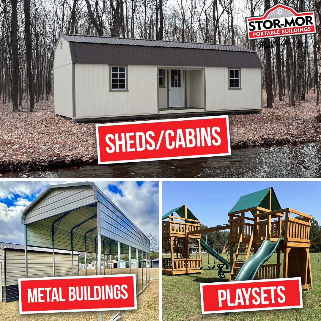 stormormiddlega's tweet photo. 🏡✨ At Stor-Mor Middle Georgia, we’ve got everything you need to upgrade your property! 🚀 From cabins to carports, we have the perfect solution for your space! #StorMor #Cabins #Sheds #Garages #MetalBuildings #Carports #YoderCraftPlaysets #BuiltToLast https://t.co/Pf2jskivML