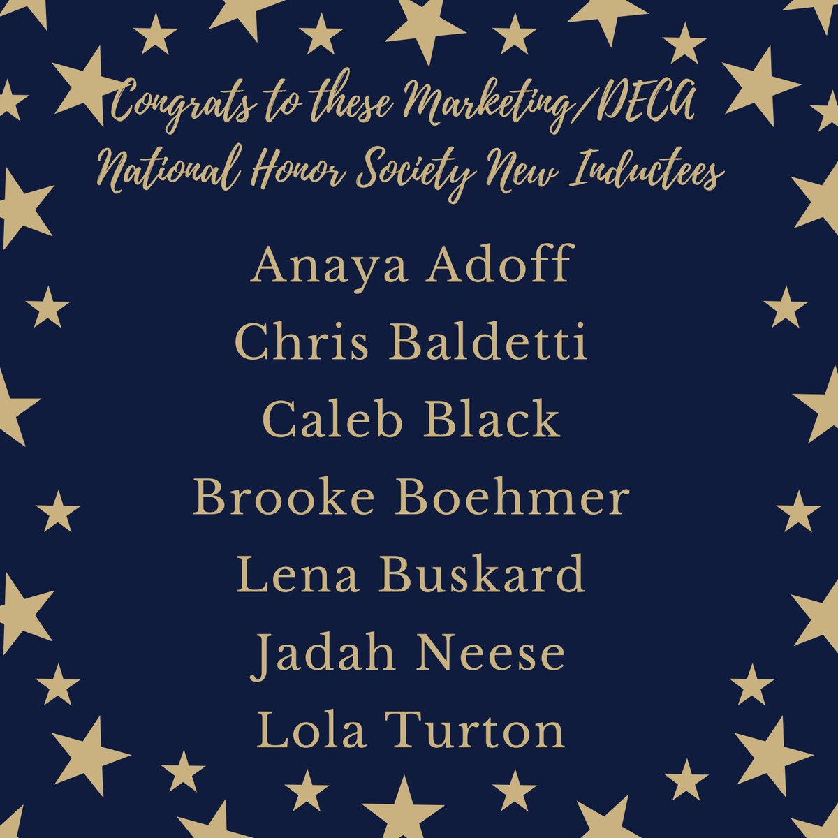 ⭐️⭐️⭐️Congrats to our Junior Marketing/DECA Career Tech National Honor Society Inductees⭐️