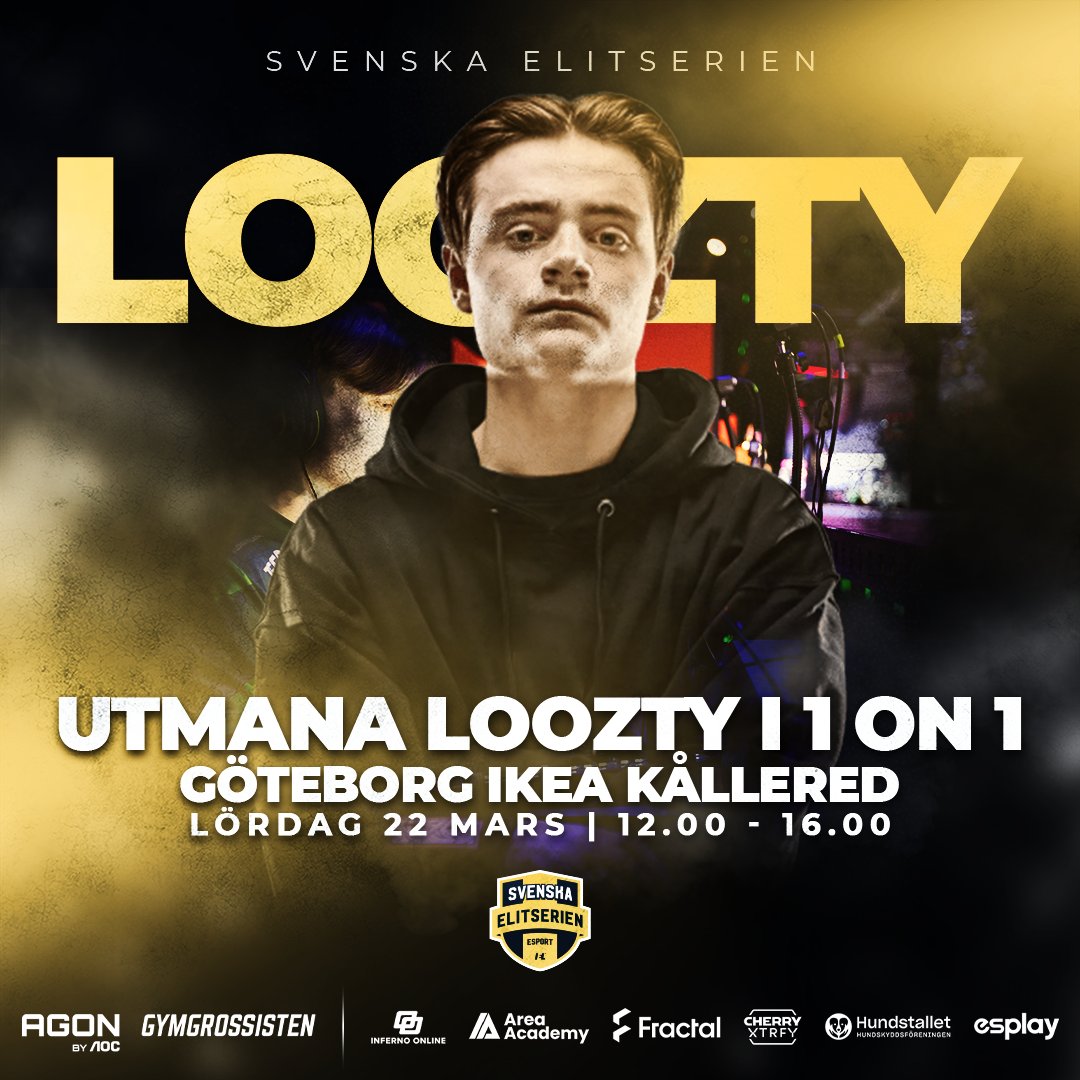 Kom förbi IKEA Kållered i Göteborg och utmana <a href="/Loozty/">Loozty</a> i 1on1 imorgon! Han kommer vara på plats mellan 12.00 och 16.00 🏆