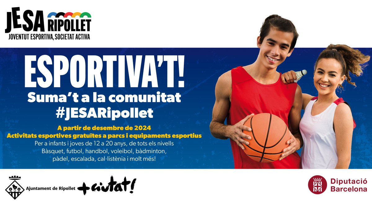 Joves del #Tastet d’oficis visiten el Poliesportiu Municipal de #Ripollet per participar d'una activitat de tenis taula organitzada pel personal tècnic del Programa “Joventut Esportiva, Societat Activa” (JESA) impulsat per la @dibacat per fomentar actituds vitals positives.