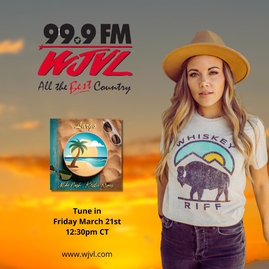 KirstieKraus's tweet photo. Join is on the radio today to celebrate the release of βLargoβ ππΌ on @wjvl for #NewatNoon π
12:30pm CT / 6:30 BST on
https://t.co/Zp4P80UVmu
@hot_countryhits @HotCountryHits_ @BigHitsCountry @CountryRockHits
#largo #wjvl #countryradio #newmusic #NewMusicFriday https://t.co/TjOWJqs6qy