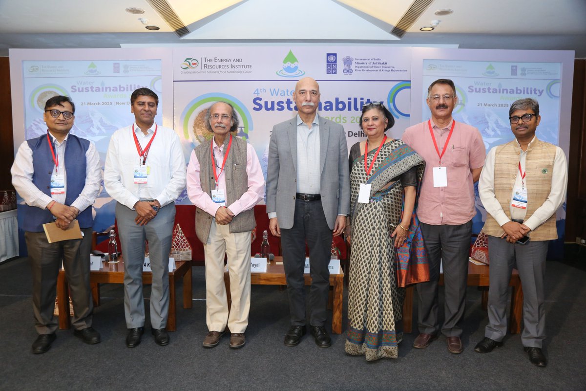 teriin's tweet photo. 🚰 🌊 On the eve of World Water Day, TERI hosted the 4th Water Sustainability Awards 2024-25, were hosted by TERI in association with @UNDP_India & @DoWRRDGR_MoJS, Govt. of India . 🎖️ 🏆

In his welcome remarks, Mr @janshuman, Director TERI said, “Today's gathering provides us with an opportunity to pause and reflect on one of the most pressing challenges of our time, which is safeguarding our water resources in the face of the climate change.”

Dr @sksarkarteri, Distinguished Fellow TERI, observed, “Glaciers are essential for the agricultural industry, clean energy production and ecosystems. If the glaciers melt rapidly, it will cause uncertainty to water flows, and contribute to the loss of biodiversity, endemic species as well as loss of traditional life.”

Dr Bharat Lal, Secretary General, @India_NHRC gave the Keynote Address. He shared, “We need some serious action now and focus on our glaciers. Especially in South Asia, with three major river basins: Indus, Brahmaputra and Ganges – glaciers are pertinent for our water needs.”

A special panel discussion was also held in the event, which was moderated by Mr Rajeev Kumar Mittal, DG, NMCG. Mr Mittal stated, “Because of various factors, including climate change, we are observing glacial retreat, altered flow of rivers and the phenomena of glacial outburst flood.”