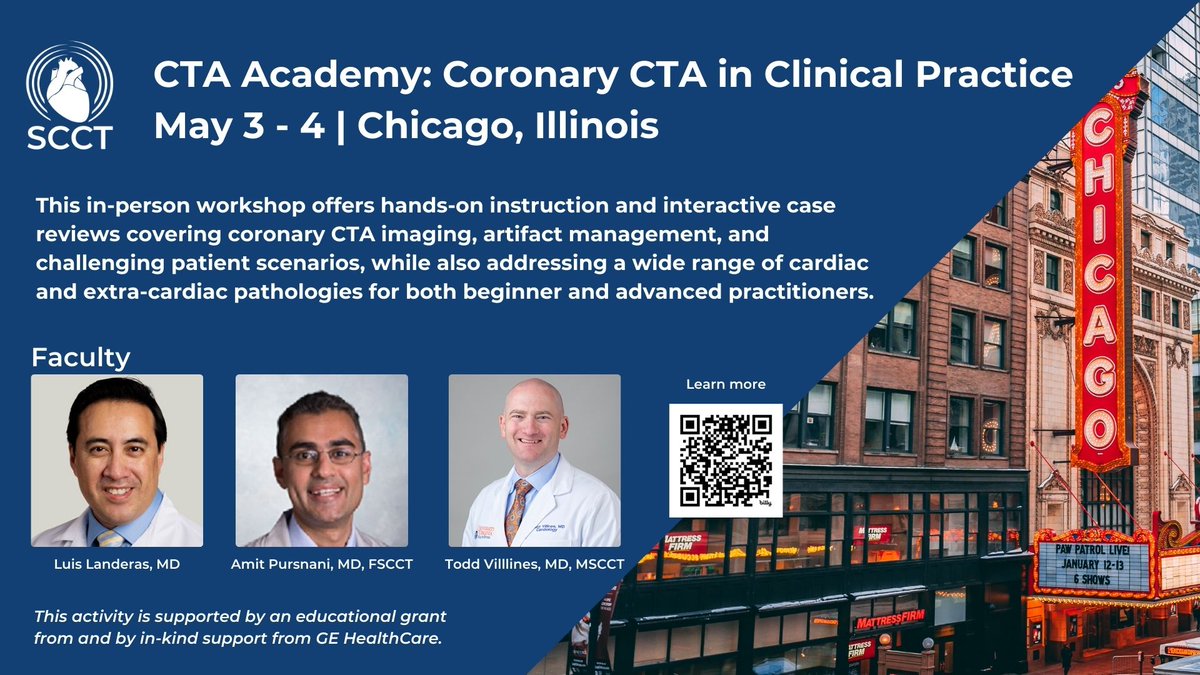 Heart_SCCT (@heart_scct) on Twitter photo In Person CTA Academy: Coronary CTA in Clinical Practice | Join us May 3 -4 in Chicago, IL. Attendees will gain experience with hands-on cases; tackle CT imaging challenges & learn how to optimize patient care. <a href="/ToddVillinesMD/">Dr. Todd C. Villines</a> <a href="/AmitPursnaniMD/">AmitPursnaniMD</a>
Learn more: ow.ly/sjnn50Vj82n In Person CTA Academy: Coronary CTA in Clinical Practice | Join us May 3 -4 in Chicago, IL. Attendees will gain experience with hands-on cases; tackle CT imaging challenges & learn how to optimize patient care. <a href="/ToddVillinesMD/">Dr. Todd C. Villines</a> <a href="/AmitPursnaniMD/">AmitPursnaniMD</a>
Learn more: ow.ly/sjnn50Vj82n