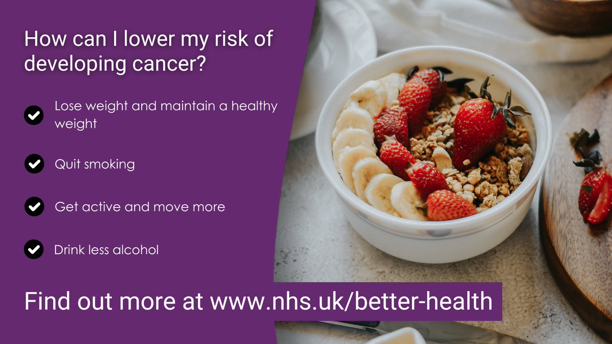 💜 The two biggest risk factors in developing head and neck cancer is drinking alcohol and smoking - especially when combined.

There are ways you can lower your risk, such eating a healthy diet and getting active. 💪

Get tips from NHS Better Health: nhs.uk/better-health
