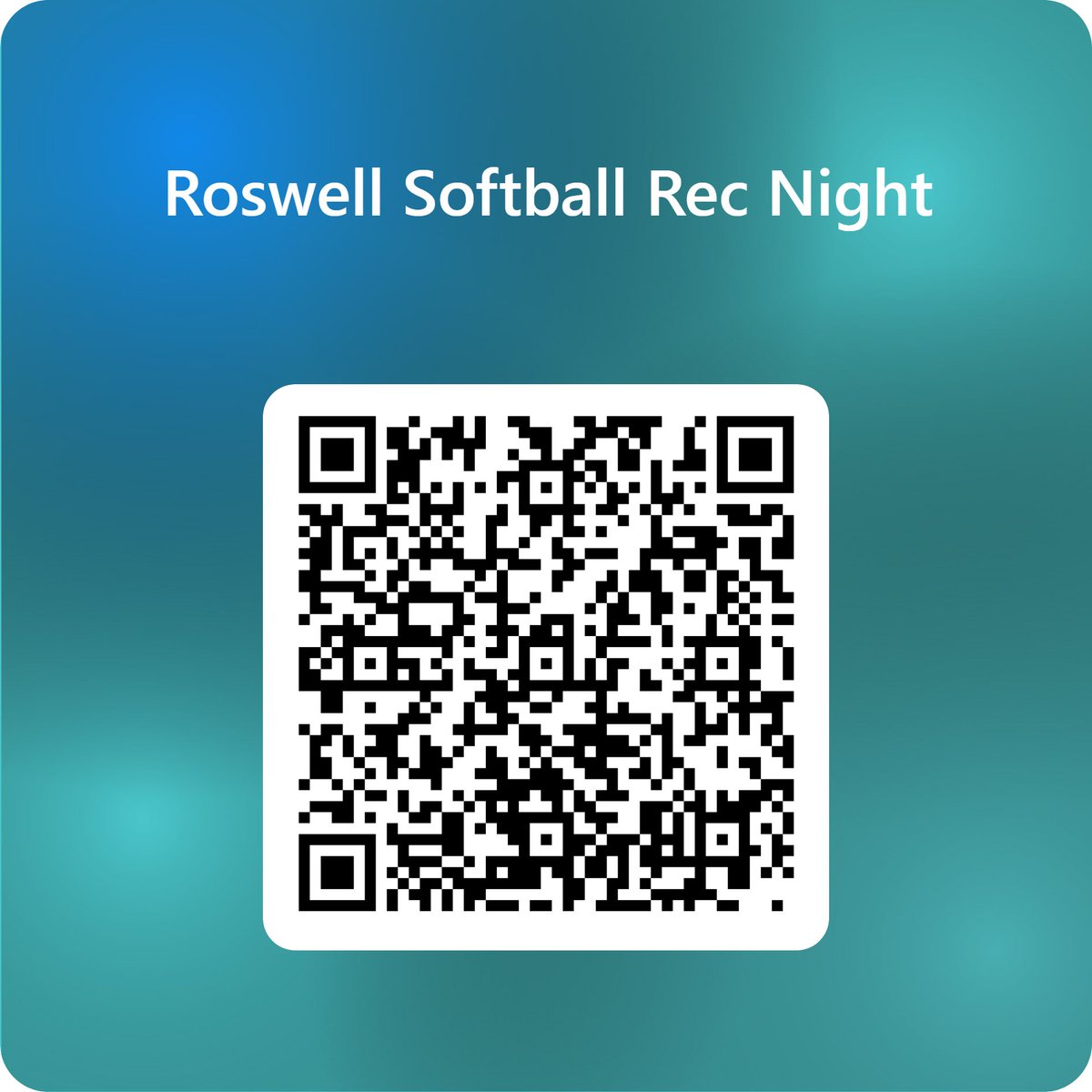 We’re excited to host our first Roswell Softball Rec Nights! Please scan the QR code to sign up. 

• March 31st: 6U players 
• April 3rd: 8U players
• April 16th: 10U players

Go Hornets!!! 🥎

#RoswellSoftball #WeR