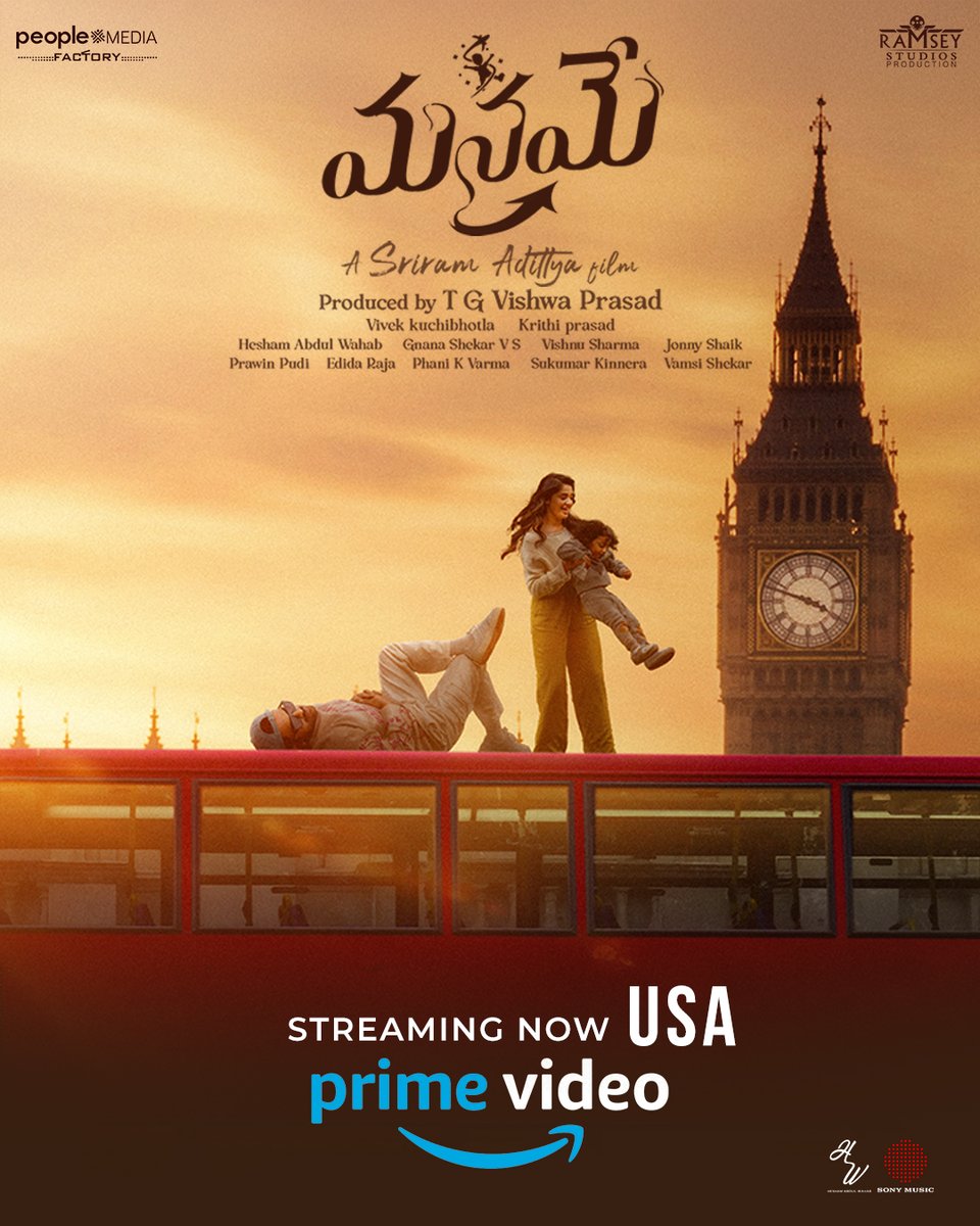 People Media Factory (@peoplemediafcy) on Twitter photo Some stories touch our hearts, and #Manamey is definitely one of them. Now streaming on <a href="/PrimeVideo/">Prime Video</a> USA 🤩
Watch it with your family, spread the joy, and feel the magic! ❤️
▶️ bit.ly/ManameyPrime
#ManameyOnPrimeVideo
<a href="/ImSharwanand/">Sharwanand</a> <a href="/IamKrithiShetty/">KrithiShetty</a> <a href="/SriramAdittya/">Sriram adittya</a> Some stories touch our hearts, and #Manamey is definitely one of them. Now streaming on <a href="/PrimeVideo/">Prime Video</a> USA 🤩
Watch it with your family, spread the joy, and feel the magic! ❤️
▶️ bit.ly/ManameyPrime
#ManameyOnPrimeVideo
<a href="/ImSharwanand/">Sharwanand</a> <a href="/IamKrithiShetty/">KrithiShetty</a> <a href="/SriramAdittya/">Sriram adittya</a>