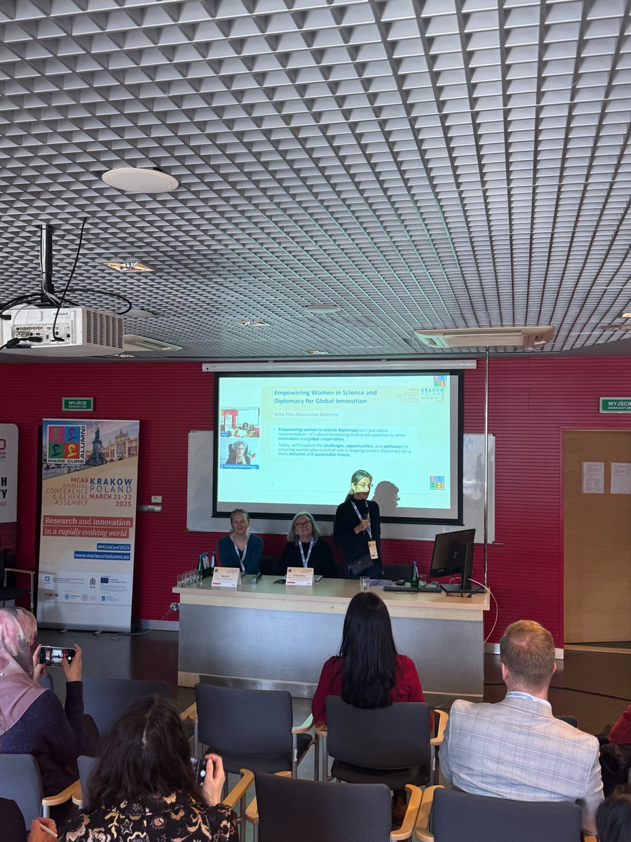 Marie Curie Alumni Association (MCAA) (@mariecurie_alum) on Twitter photo 📣The Parallel Session "Empowering Women in Science Diplomacy for Global Innovation" has now started!
Join <a href="/TheodotaLagouri/">Theodota Lagouri</a>, <a href="/_elke_d_/">Elke Dall</a>, Cristina Biino, <a href="/mrentetz/">Maria Rentetzi</a> for an insightful session. 📣The Parallel Session "Empowering Women in Science Diplomacy for Global Innovation" has now started!
Join <a href="/TheodotaLagouri/">Theodota Lagouri</a>, <a href="/_elke_d_/">Elke Dall</a>, Cristina Biino, <a href="/mrentetz/">Maria Rentetzi</a> for an insightful session.