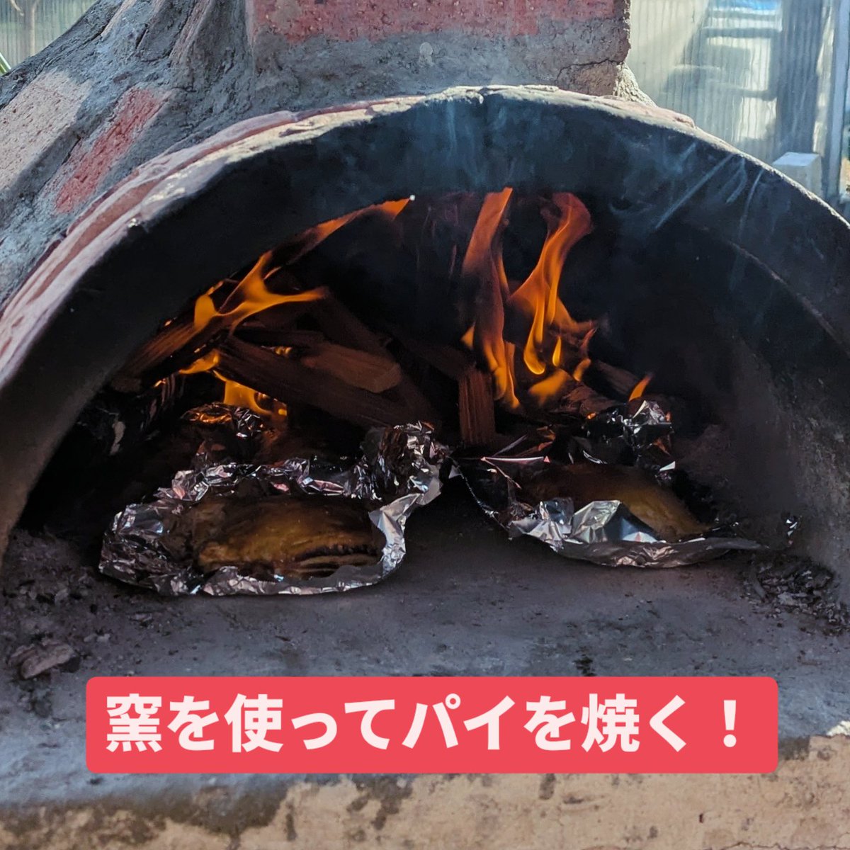 koubou2kai's tweet photo. 手作り窯でパイを焼きました。
チーズ、チョコ、ミートの3種類です。
材料は全部業務スーパーで揃えました。 https://t.co/s58ixcYnr0