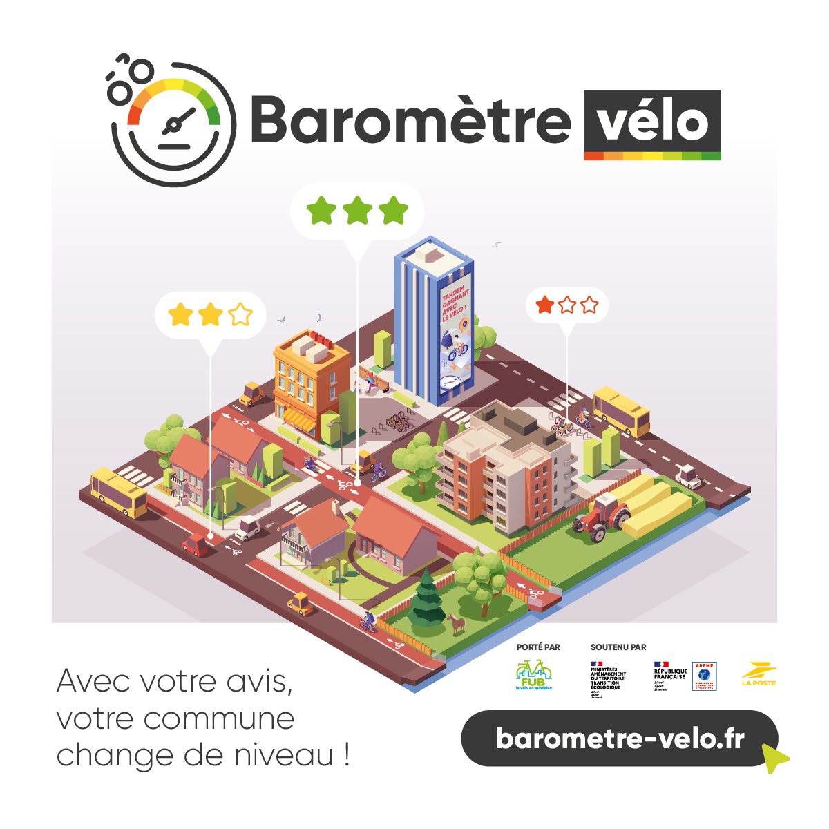 👋🏼 IMPORTANT ⚠️
Notre fédération nationale 🚲 la <a href="/FUB_fr/">FUB</a> vient de lancer l'édition 2025 de sa grande enquête sur le vélo. On vous explique pourquoi votre participation est importante ⤵️
#BarometreVelo2025
barometre-velo.fr/go.php