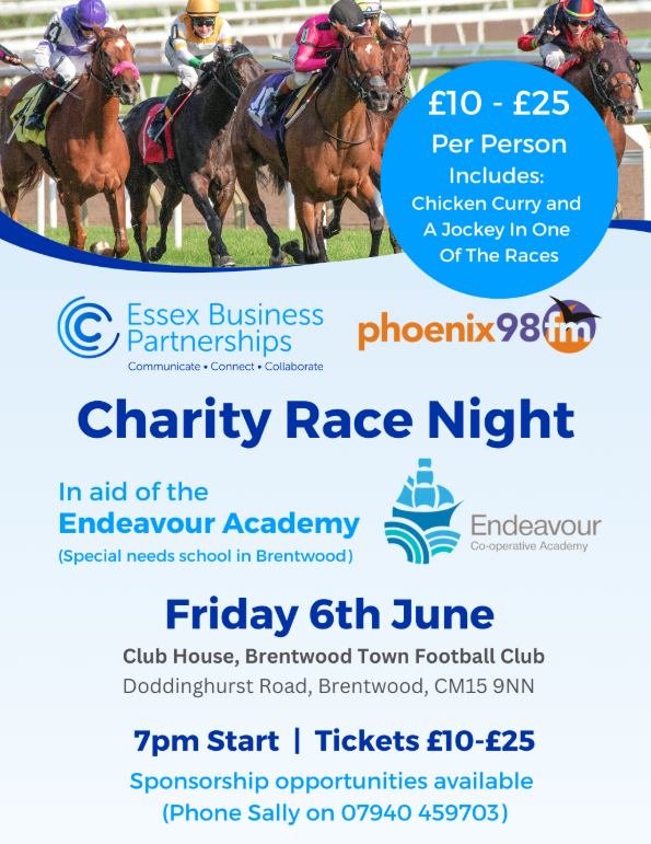 TheEndeavourSch's tweet photo. New date for the Charity Race Night which has been organised to raise funds for our school.  Please come along and bring family and friends. https://t.co/mPBhqc1SKQ