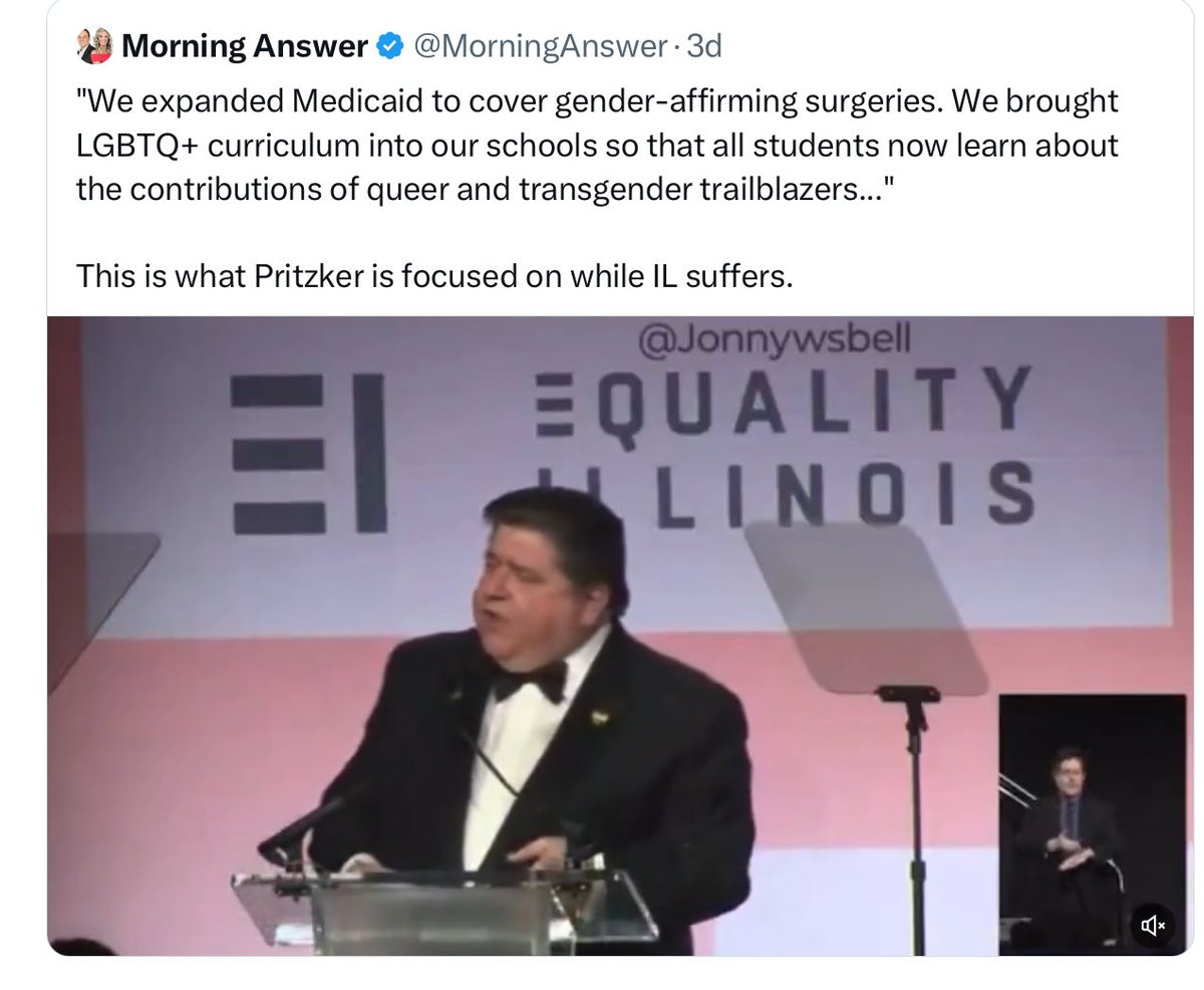 Not ONE SINGLE STUDENT can do math at grade level in 53 Illinois schools and Pritzker instead boasts about his WOKE priorities 

“We brought LGBTQ into our schools so that all students now learn about the contributions of queer and transgender communities”

The man is an IDIOT