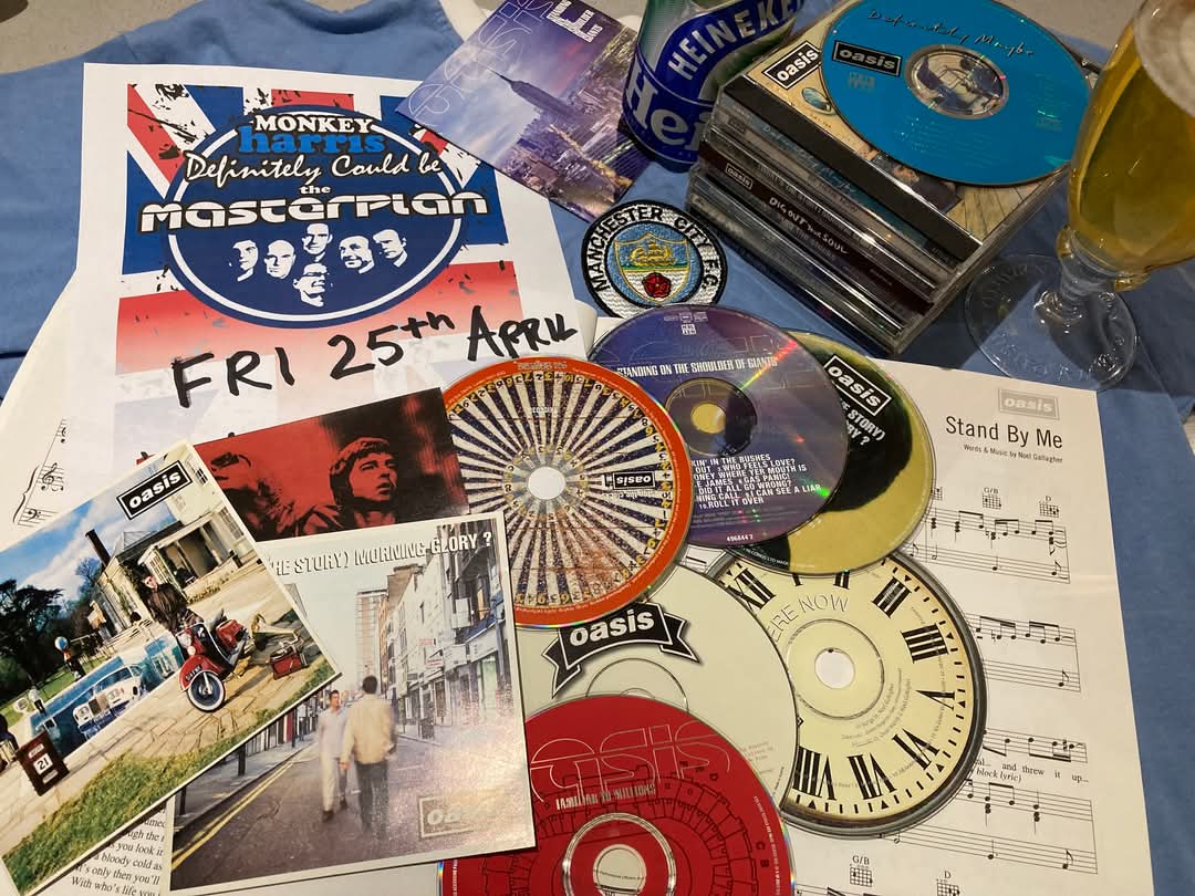 Peter_H_Lee's tweet photo. Monkey Harris play The Centre in Poynton on Friday 25th April.

We are very excited to announce our own Oasis night.
  
Tickets are priced at only £8 with a small booking fee and are available here...  https://t.co/MZaZpwePdJ https://t.co/1A5OrTmu7u