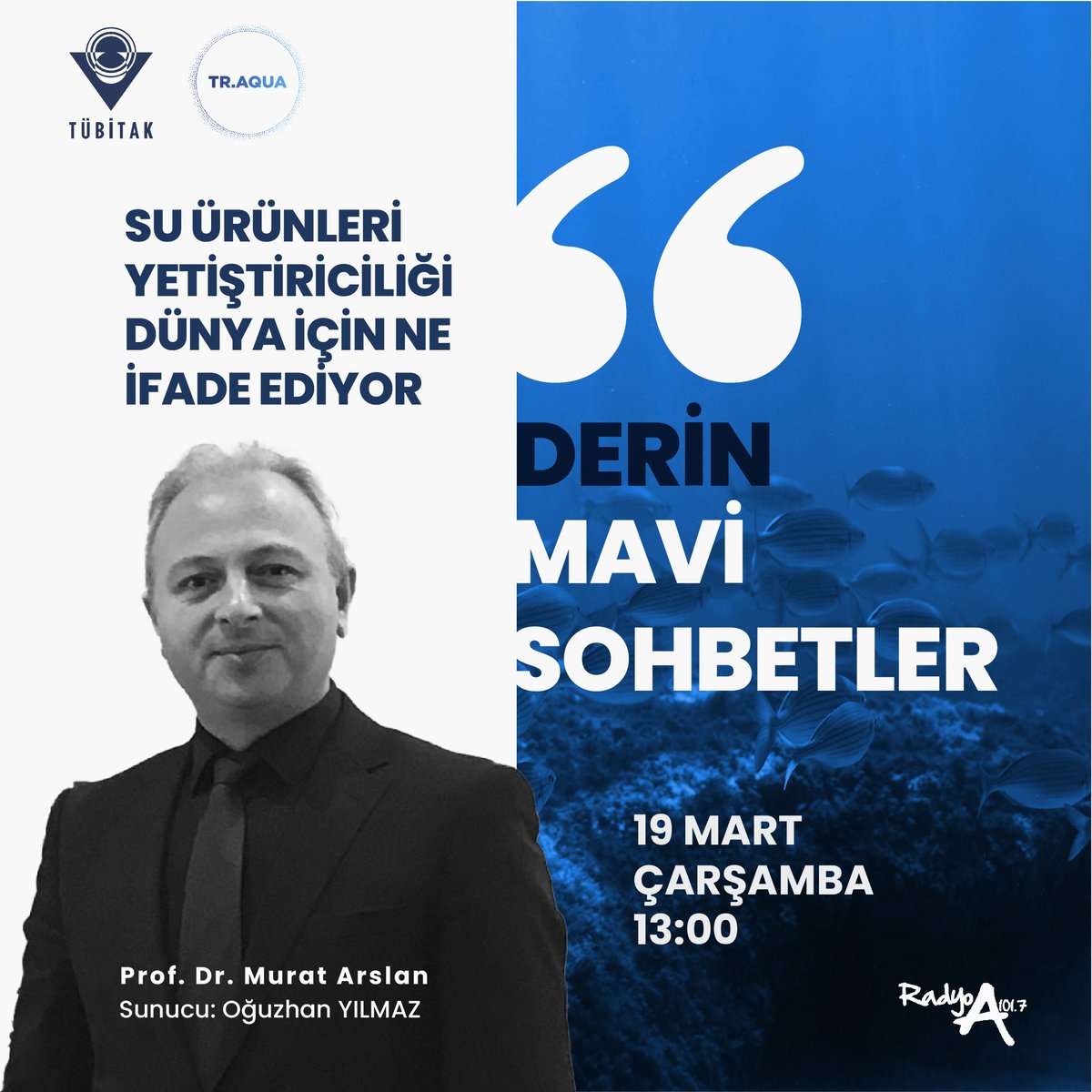 proje_traqua's tweet photo. Prof. Dr. Murat Arslan'ın  konuk olduğu, Oğuzhan Yılmaz’ın sunumuyla gerçekleştirilen Derin Mavi Sohbetler programında  bu hafta  "Su Ürünleri Yetiştiriciliği Dünya İçin Ne İfade Ediyor?" başlığı ele alındı. https://t.co/eqtrFKeYZ8