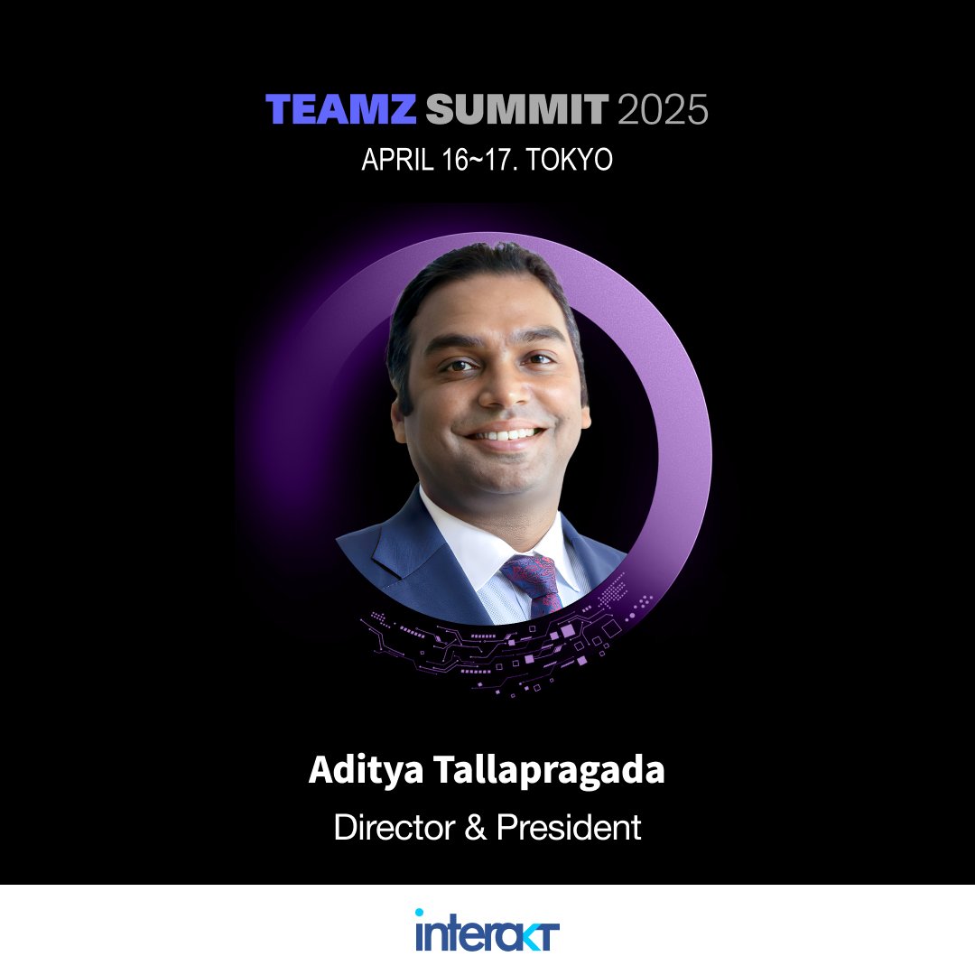 TEAMZ, Inc. (@teamz_inc) on Twitter photo 🔥TEAMZ Summit 2025 スピーカー発表🔥
🎙️Aditya Tallapragada <a href="/aditya49/">Aditya Tallapragada</a>
🔸Director & President
🔸Interakt & AKT Health @interakt_off
🌐アディティヤ・タラプラガダは、InteraktとAKT 🔥TEAMZ Summit 2025 スピーカー発表🔥
🎙️Aditya Tallapragada <a href="/aditya49/">Aditya Tallapragada</a>
🔸Director & President
🔸Interakt & AKT Health @interakt_off
🌐アディティヤ・タラプラガダは、InteraktとAKT