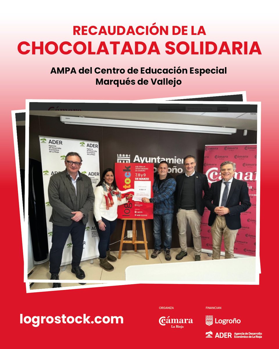 El AMPA del  Centro de Educación Especial Marqués de Vallejo ha recibido 850€  recaudados en la chocolatada solidaria de la última edición de  Logrostock. 🎉

Gracias a los donativos de los visitantes (2€ por  ración), esta iniciativa ha demostrado que Logrostock no solo es una