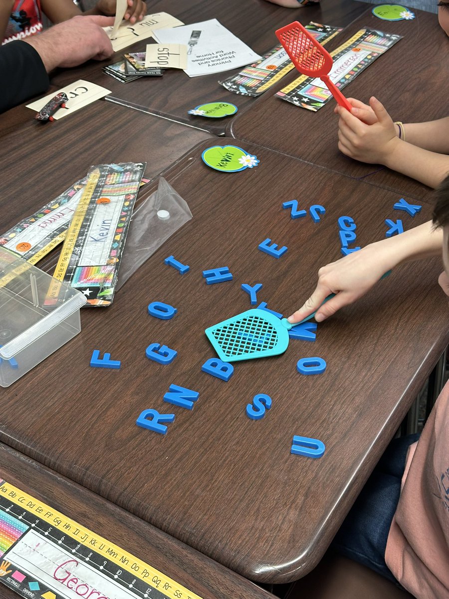 Wednesday’s Learning Night at MYES was a big success!  I got to see lots of families come through our literacy room and get tons of fun ideas of how to practice letter recognition, fluency, and more at home. Also, math, pattern blocks, book tasting, therapy dogs, and book swap.